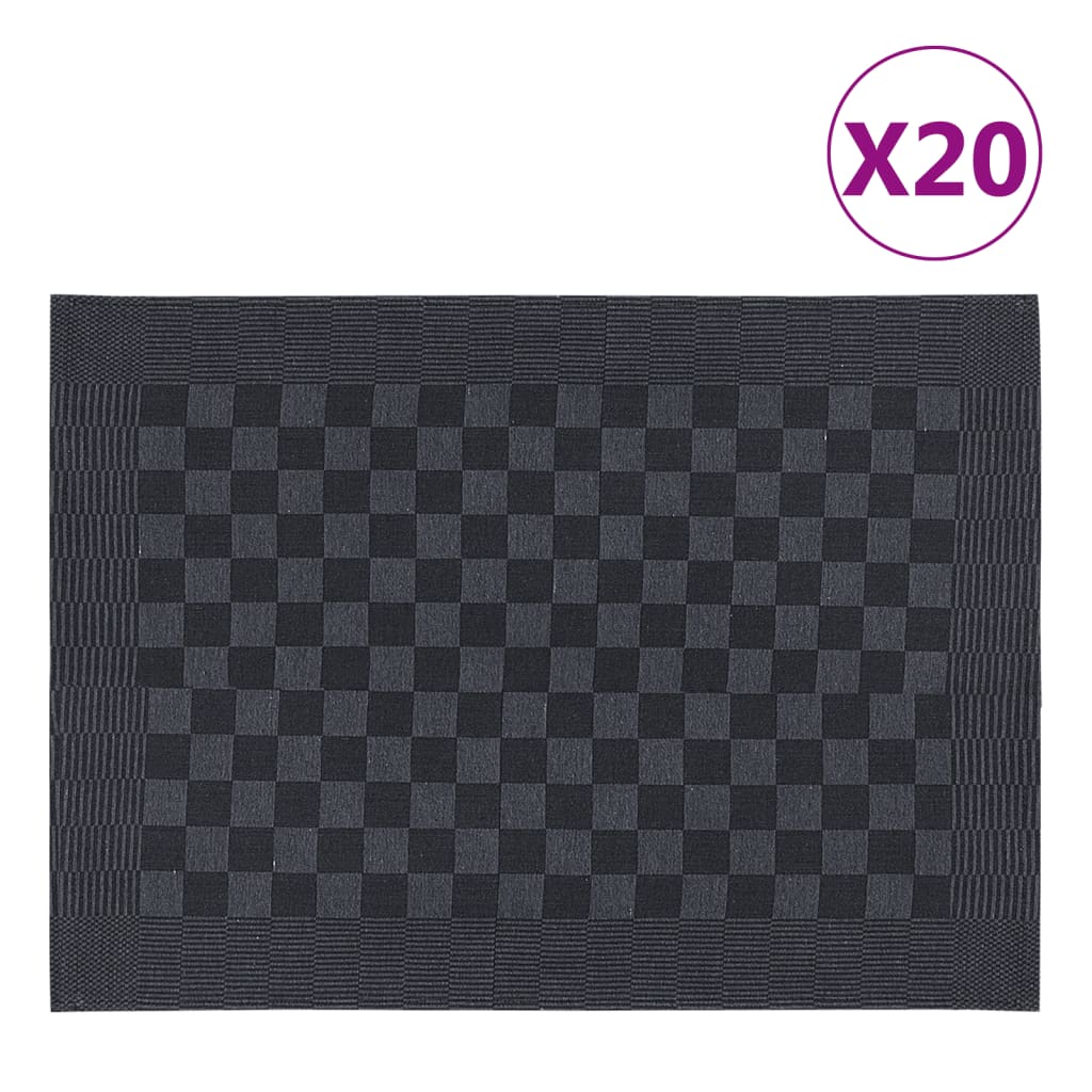 VidaXL Keukendoeken 20 st 50x70 cm katoen zwart en grijs