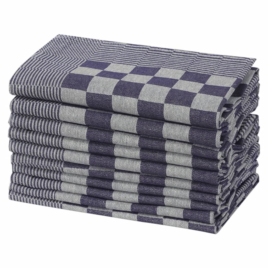 Vidaxl keukendoeken 10 st 50x70 cm katoen blauw en wit