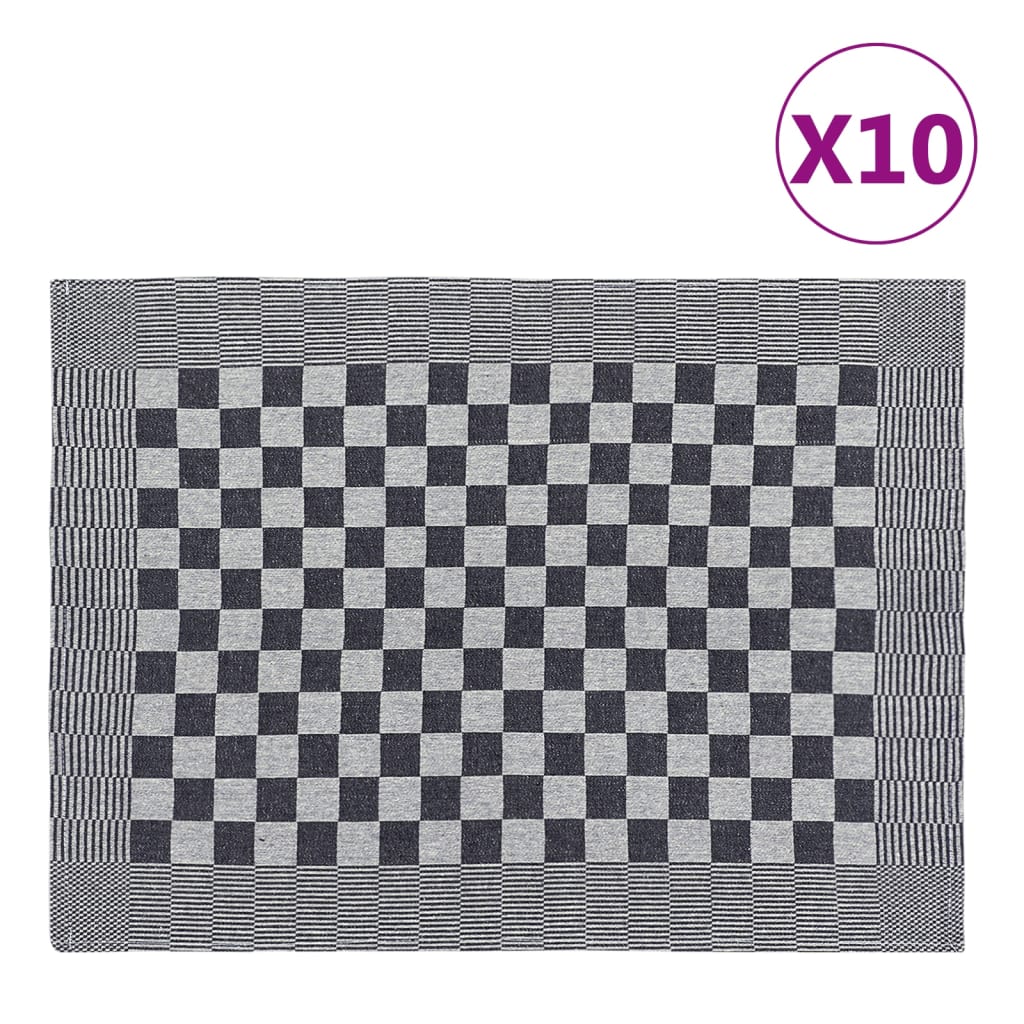 Vidaxl keukendoeken 10 st 50x70 cm katoen zwart en wit