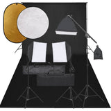 VidaXL Fotostudioset met verlichtingsset, achtergrond en reflector
