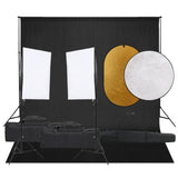 VidaXL Fotostudioset met verlichtingsset, achtergrond en reflector