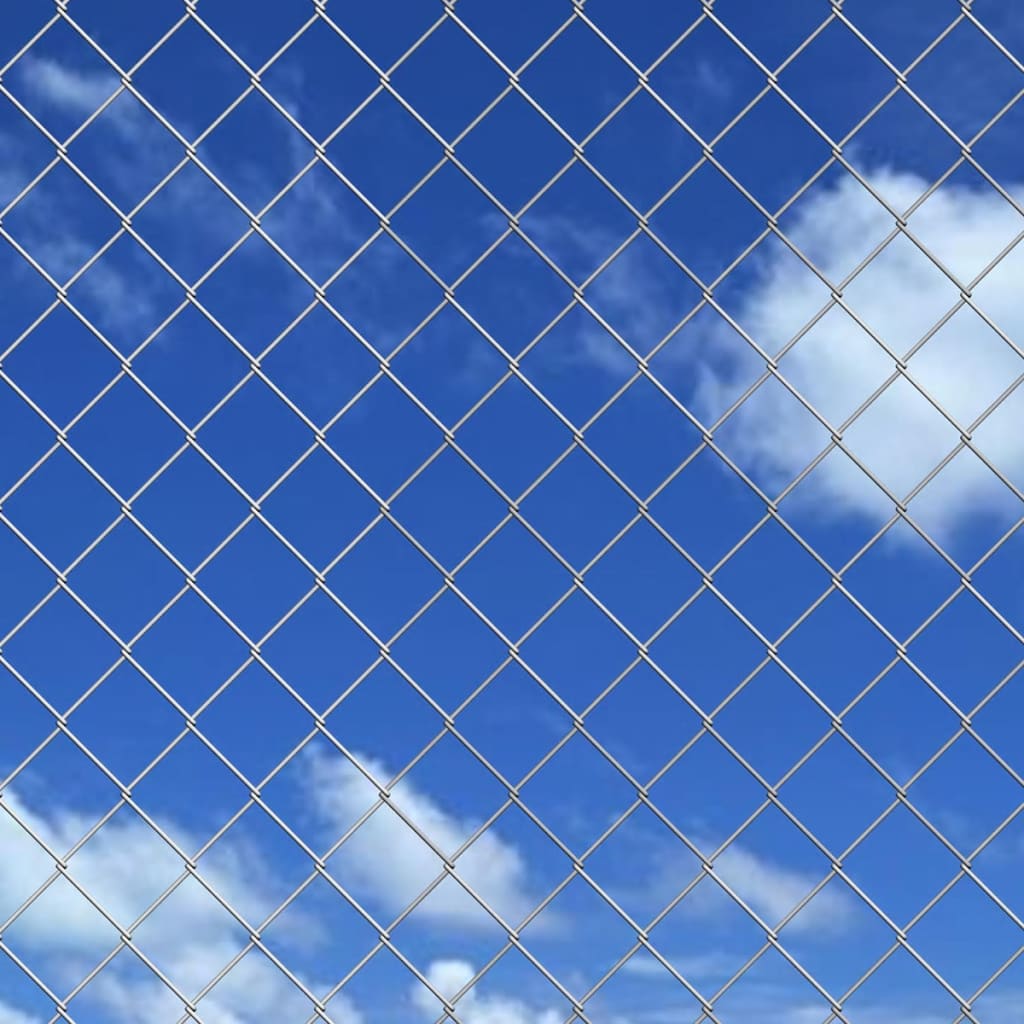 VidaXL Gaashek met palen 25x1,5 m gegalvaniseerd staal zilverkleurig