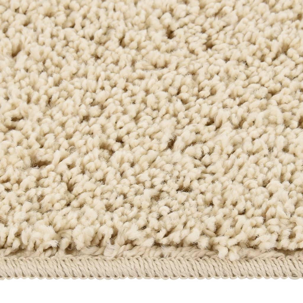 Vidaxl vloerkleed shaggy antislip 140x200 cm crèmekleurig