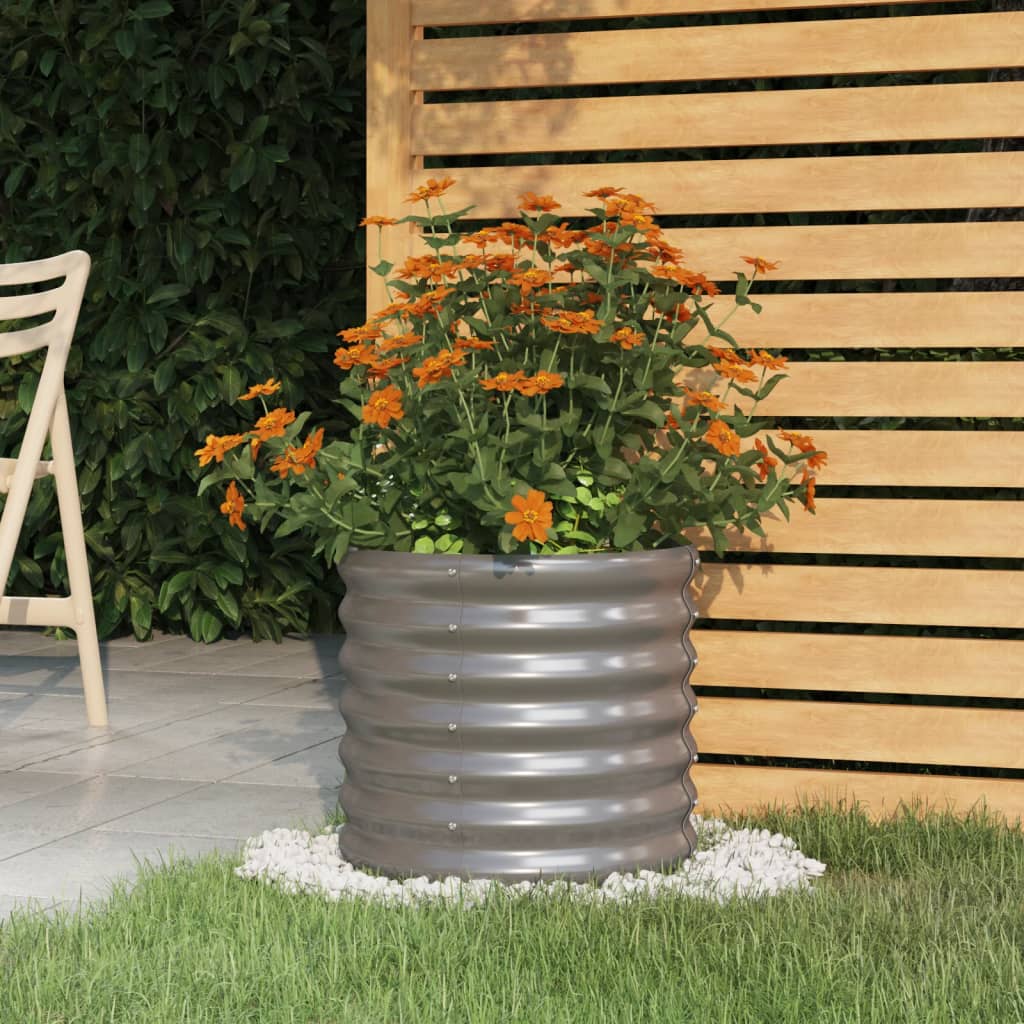 Vidaxl plantenbak 40x40x36 cm gegalvaniseerd staal grijs