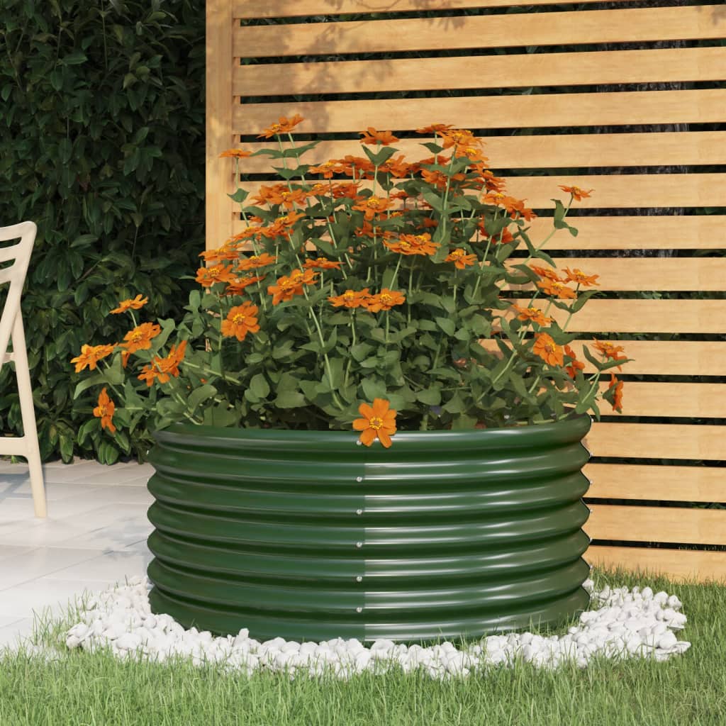 Vidaxl plantenbak 80x80x36 cm gegalvaniseerd staal groen