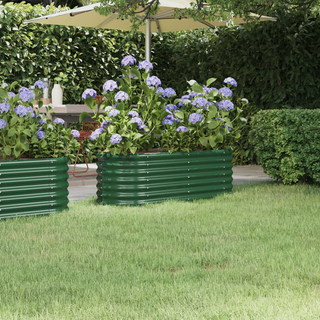 Vidaxl plantenbak 114x40x36 cm gegalvaniseerd staal groen