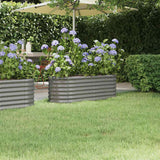 Vidaxl plantenbak 114x40x36 cm gegalvaniseerd staal grijs