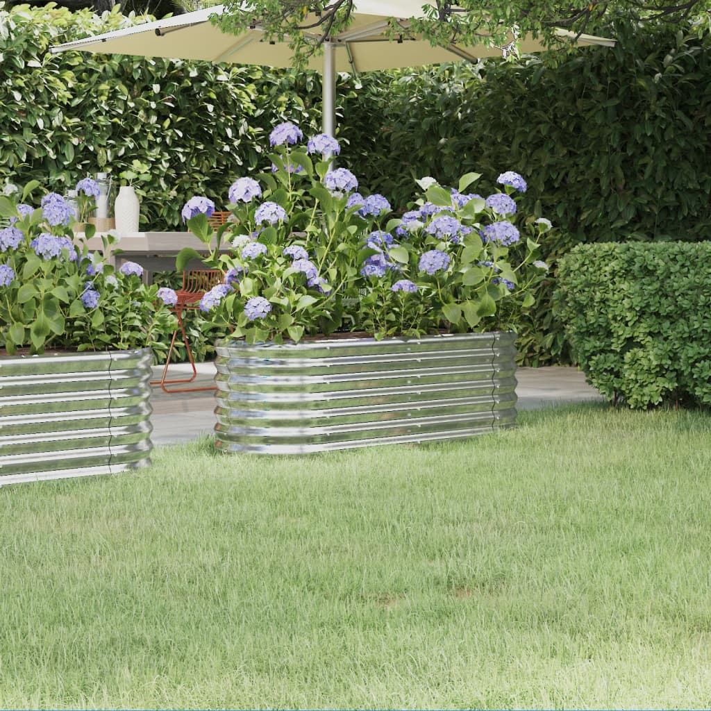 Vidaxl plantenbak 114x40x36 cm gegalvaniseerd staal zilverkleurig