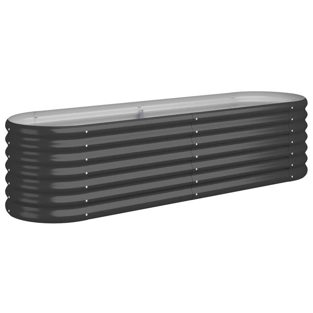Vidaxl plantenbak 152x40x36 cm gegalvaniseerd staal antracietkleurig