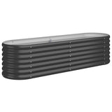 Vidaxl plantenbak 152x40x36 cm gegalvaniseerd staal antracietkleurig