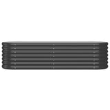 Vidaxl plantenbak 152x40x36 cm gegalvaniseerd staal antracietkleurig