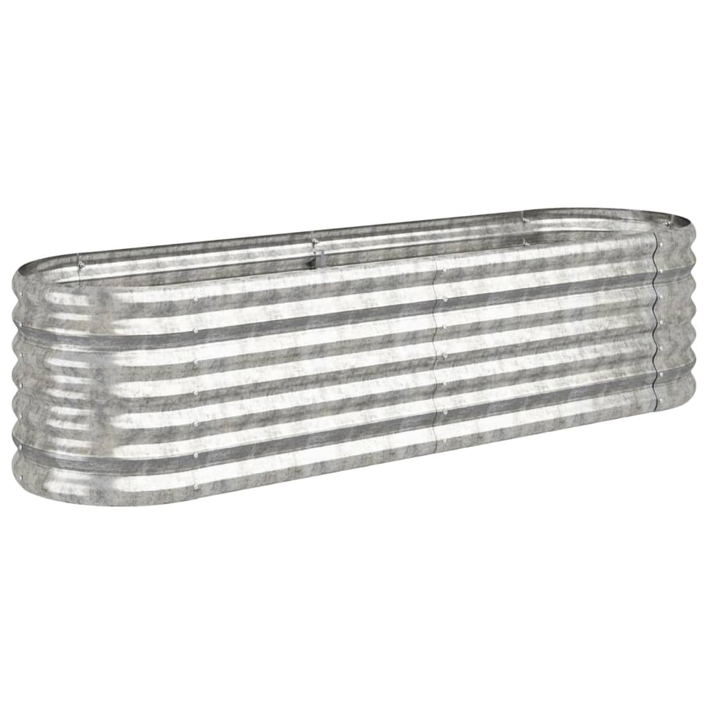 Vidaxl plantenbak 152x40x36 cm gegalvaniseerd staal zilverkleurig