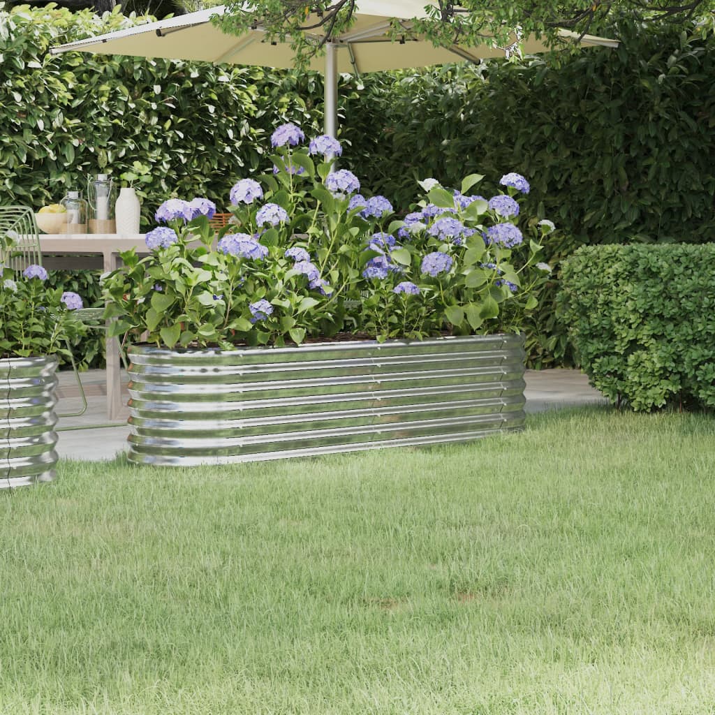 Vidaxl plantenbak 152x40x36 cm gegalvaniseerd staal zilverkleurig