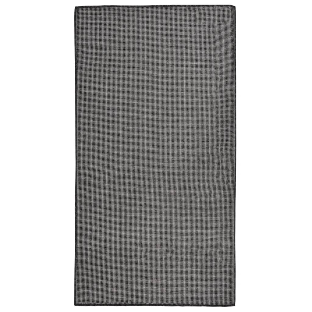 Vidaxl buitenkleed platgeweven 80x150 cm grijs