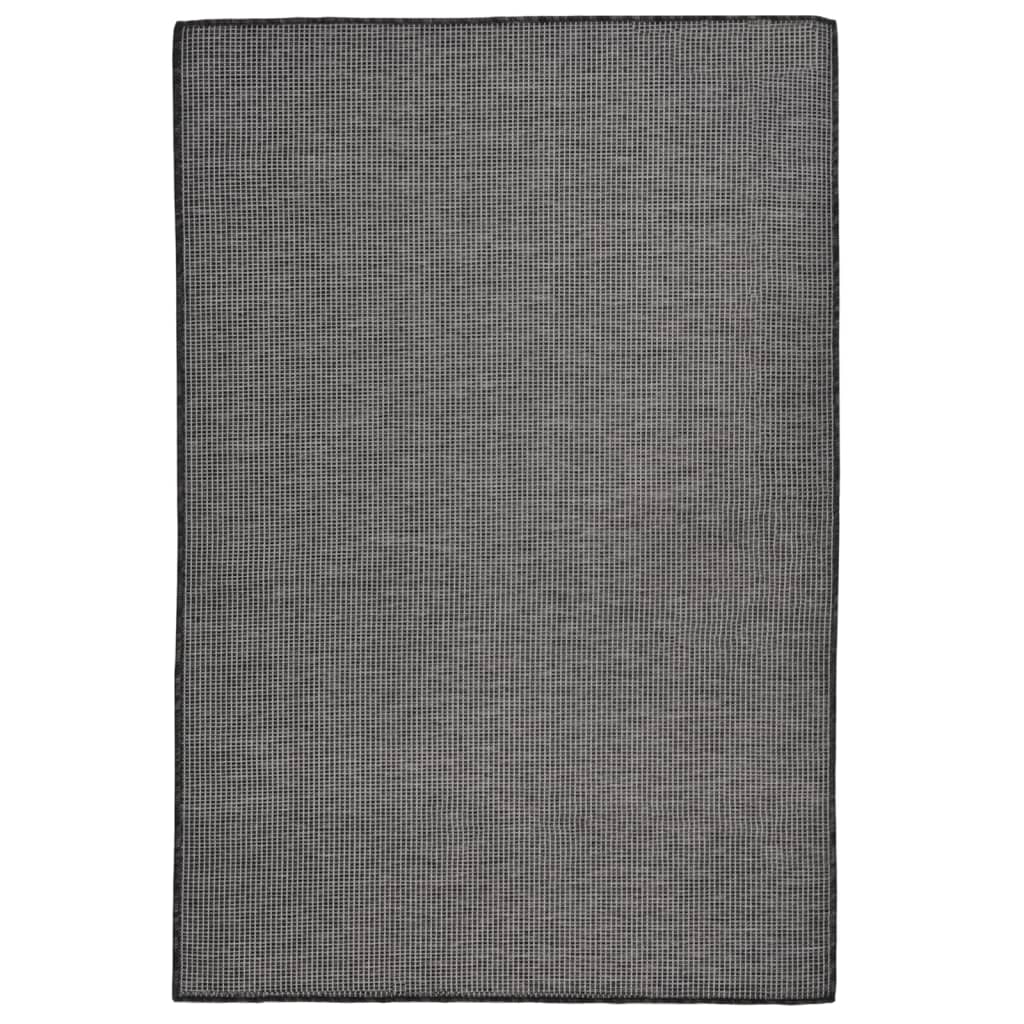 Vidaxl buitenkleed platgeweven 120x170 cm grijs