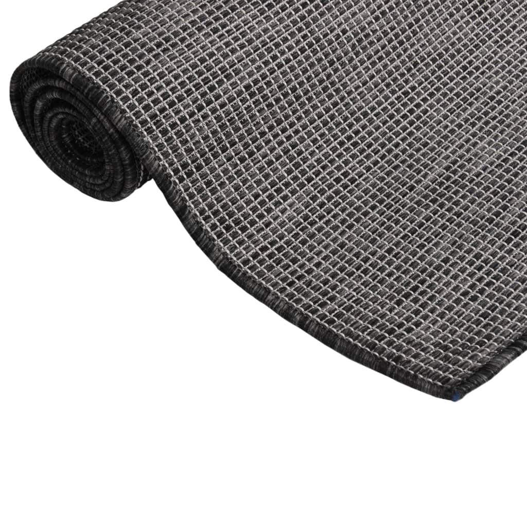 Vidaxl buitenkleed platgeweven 120x170 cm grijs