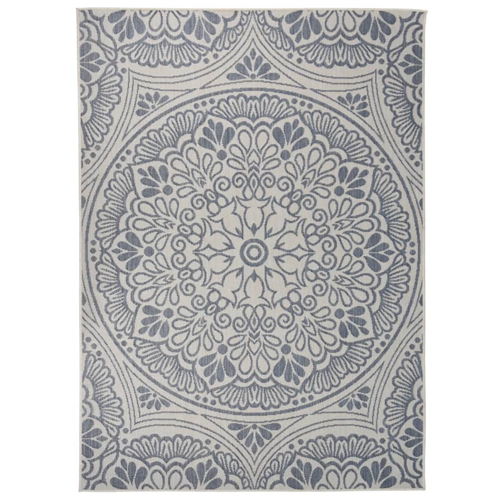 Vidaxl buitenkleed met patroon platgeweven 200x280 cm blauw
