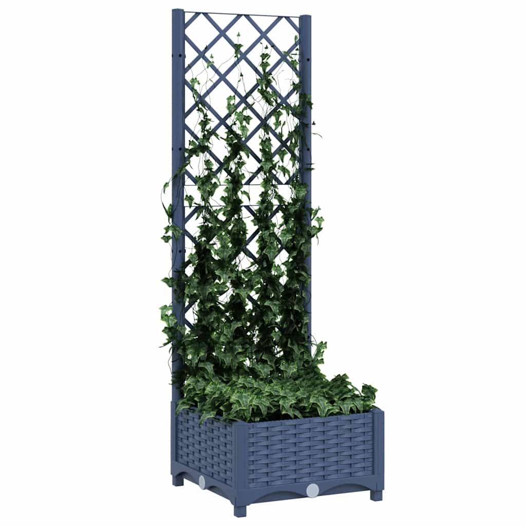 Vidaxl plantenbak met trellis blauwgrijs 40x40x121,5 cm pp