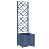 Vidaxl plantenbak met latwerk 40x40x136 cm polypropeen blauwgrijs
