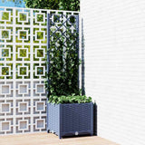 Vidaxl plantenbak met latwerk 40x40x136 cm polypropeen blauwgrijs