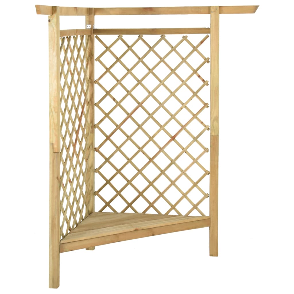 VidaXL Hoekpergola met bank 166x81x174 cm geïmpregneerd groenenhout