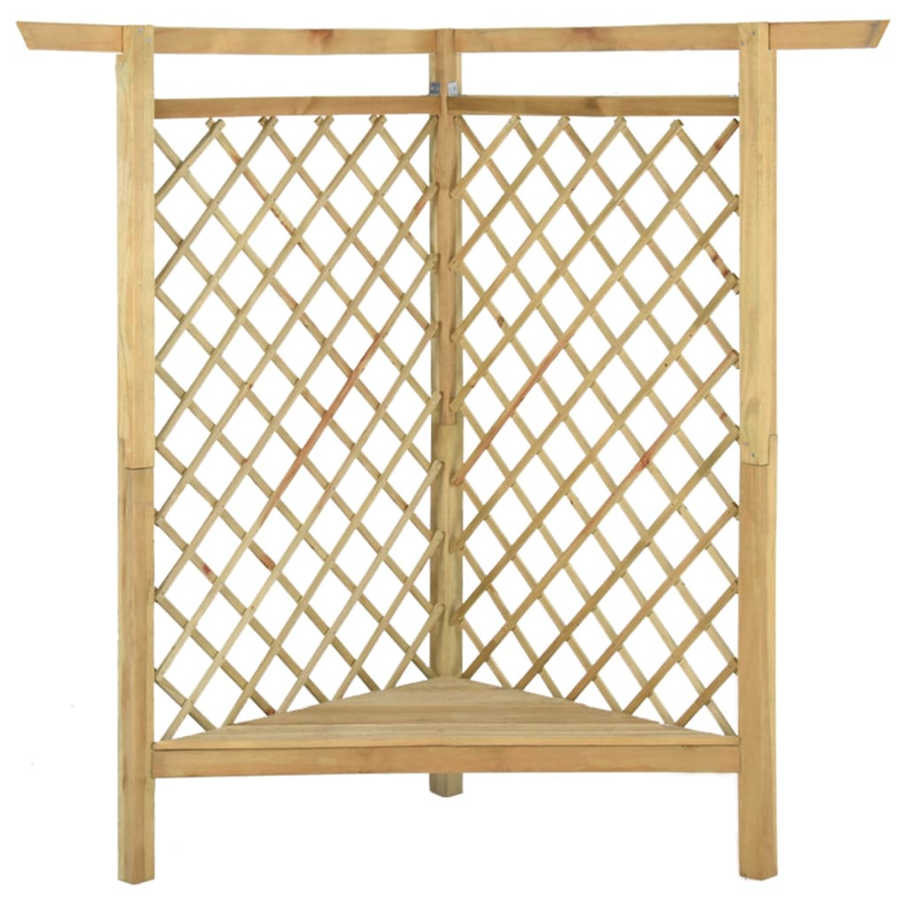 VidaXL Hoekpergola met bank 166x81x174 cm geïmpregneerd groenenhout