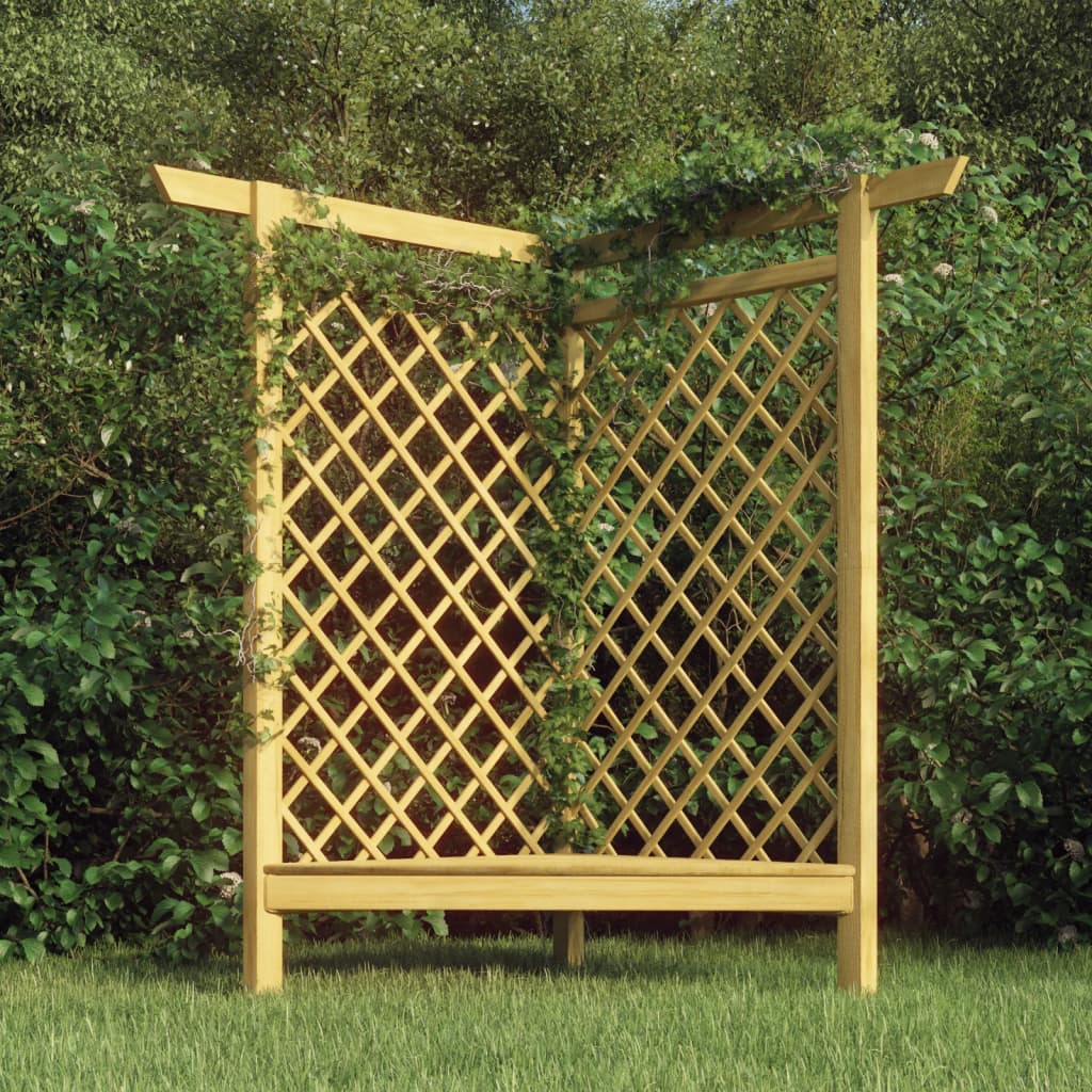 VidaXL Hoekpergola met bank 166x81x174 cm geïmpregneerd groenenhout