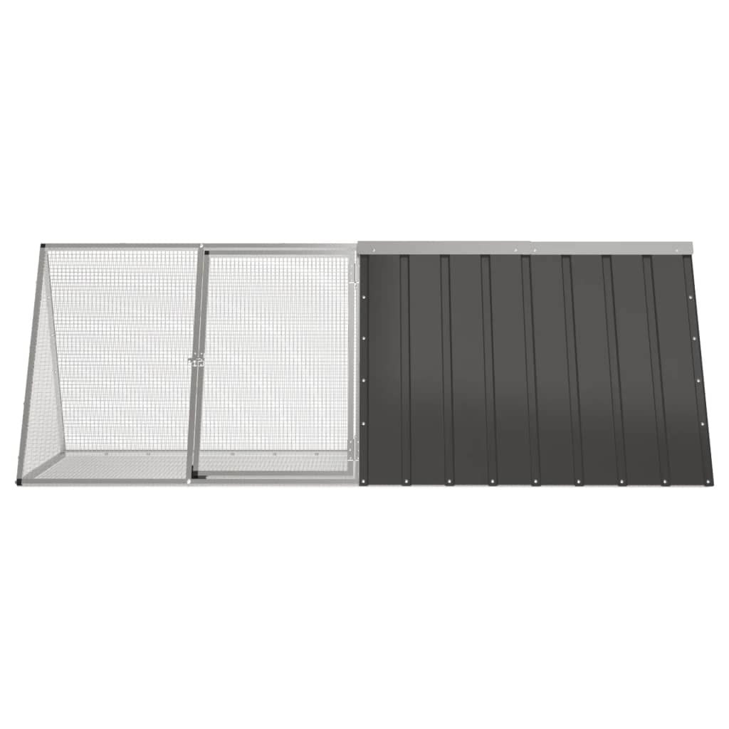 VidaXL Konijnenhok 201,5x80,5x71 cm gegalvaniseerd staal antraciet
