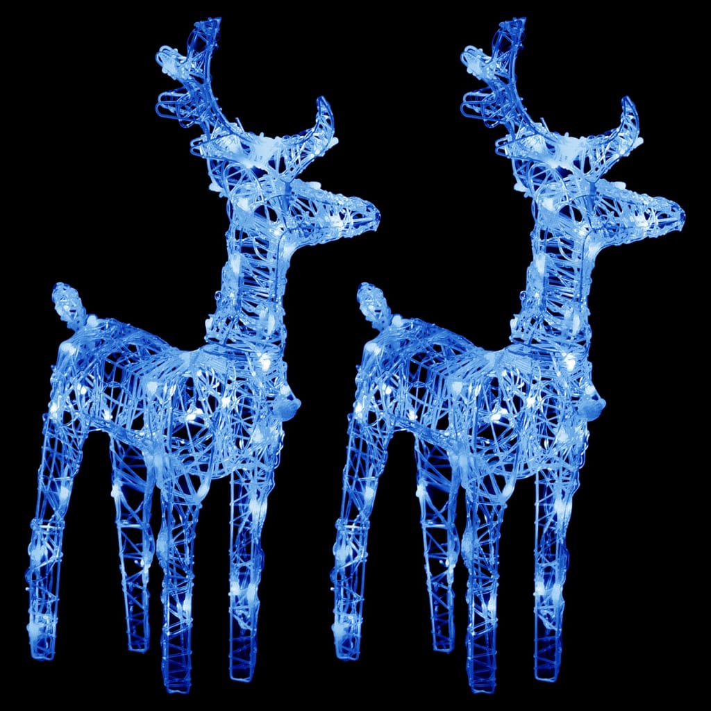 VidaXL Kerstrendieren 2 st 80 LED's acryl blauw