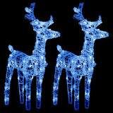 VidaXL Kerstrendieren 2 st 80 LED's acryl blauw