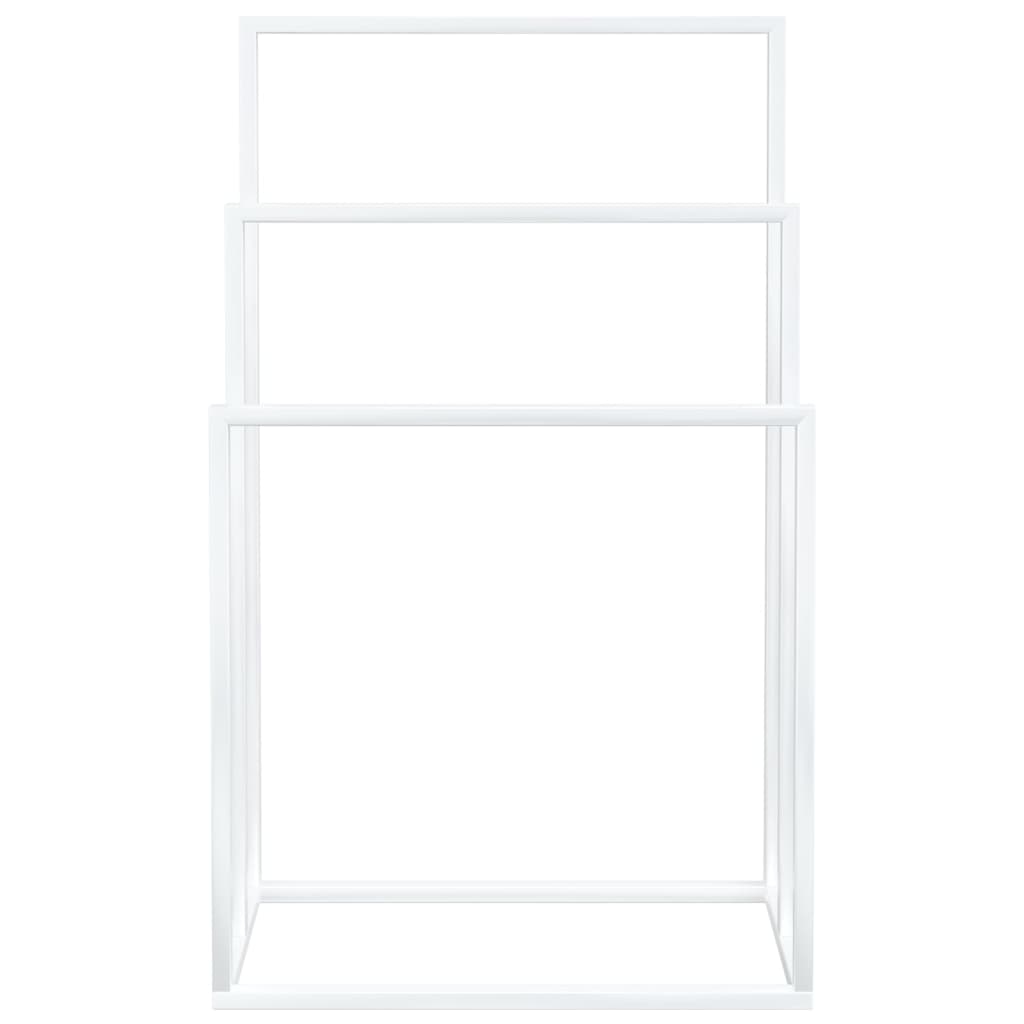 Vidaxl handdoekenrek vrijstaand 48x24x79 cm ijzer wit