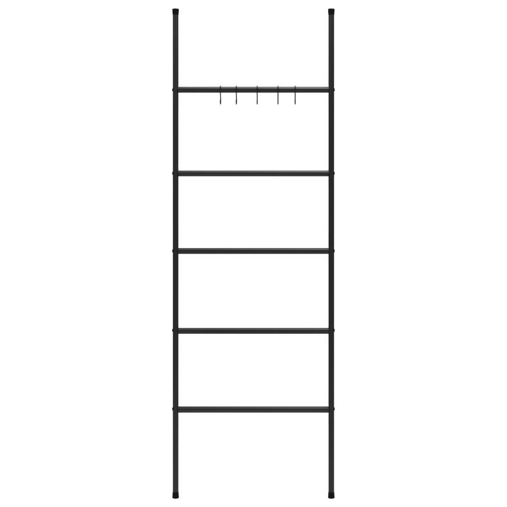 Vidaxl handdoekenrek met 5 niveaus, zwart 58x175 cm, ijzer
