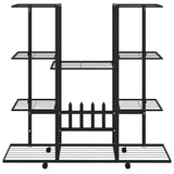 Vidaxl bloemenstandaard met wielen 94,5x24,5x91,5 cm ijzer zwart