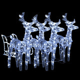 VidaXL Kerstversiering rendieren en slee 240 LED's acryl