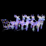 VidaXL Kerstversiering rendieren en slee 320 LED's acryl