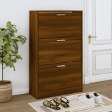Vidaxl schoenenkast 63x24x103 cm bewerkt hout bruin eikenkleur