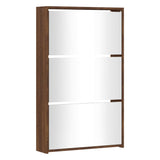 VidaXL Schoenenkast met spiegel 3-laags 63x17x102,5 cm bruineiken
