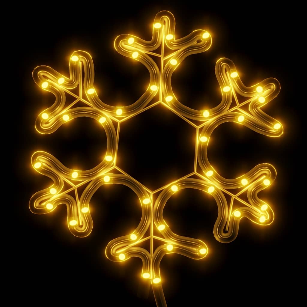Vidaxl kerstfiguur sneeuwvlok met 48 warmwitte led's 27x27 cm