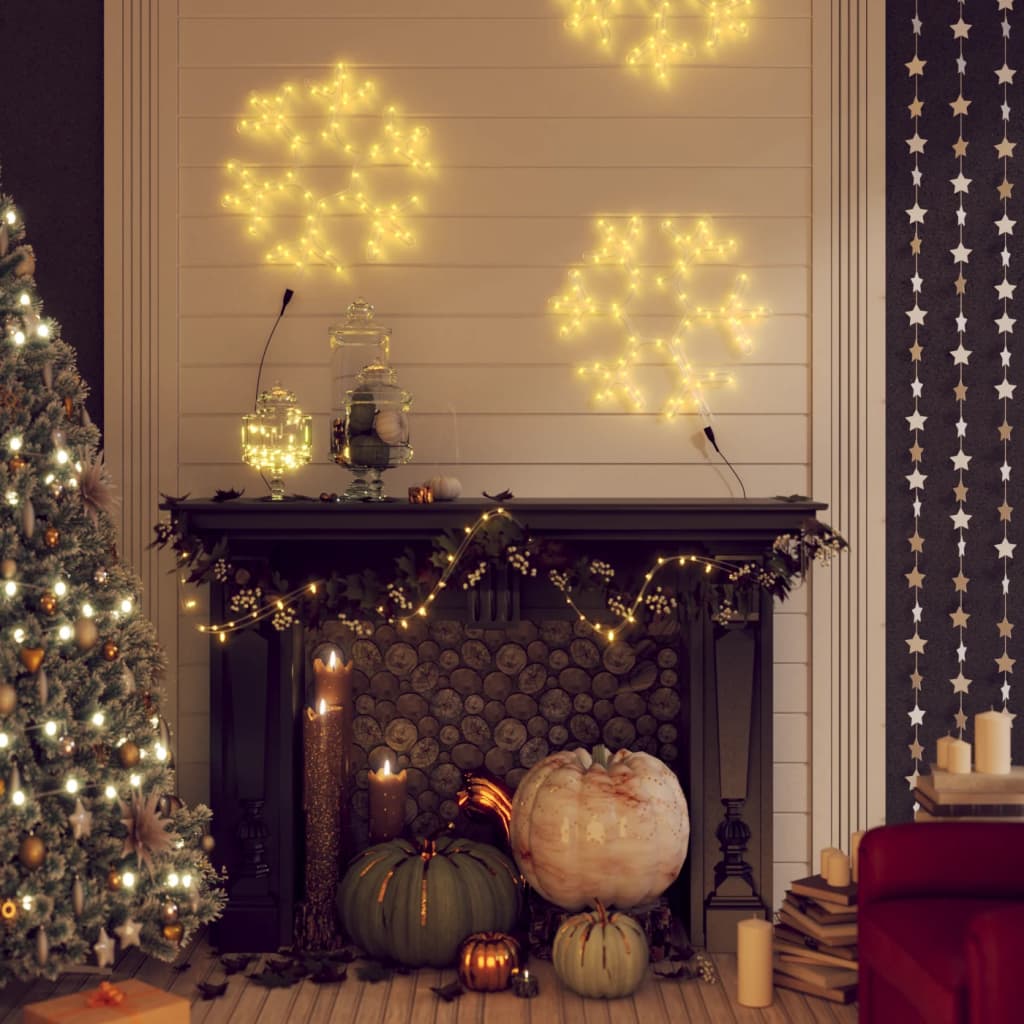 Vidaxl kerstfiguur sneeuwvlok met 72 warmwitte led's 38x37 cm