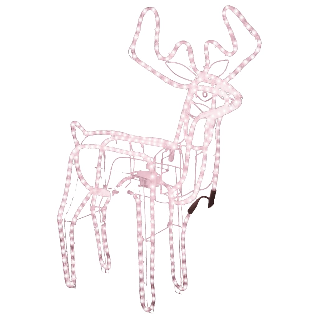 VidaXL Kerstfiguur rendier met bewegende kop warmwit 76x42x87 cm