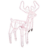 VidaXL Kerstfiguur rendier met bewegende kop warmwit 76x42x87 cm