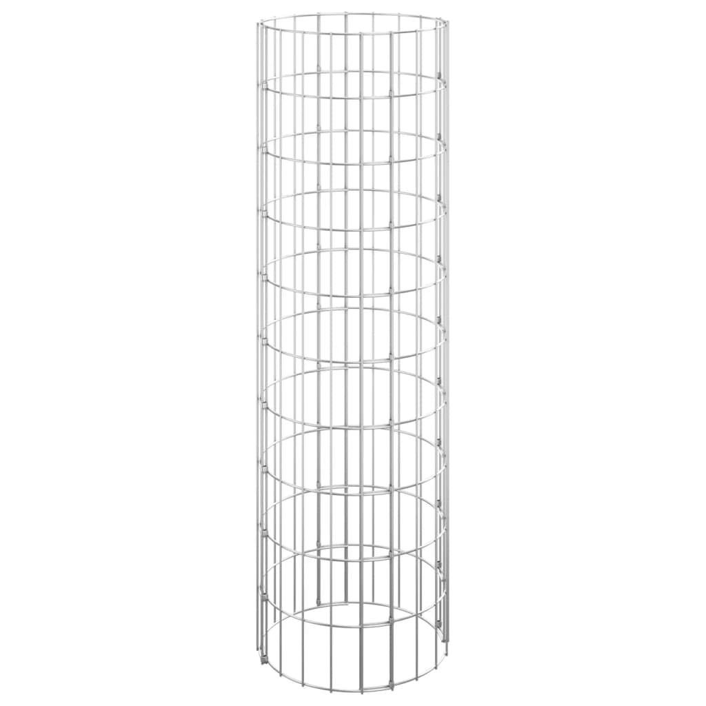 Vidaxl gabion paal rond ø30x100 cm gegalvaniseerd staal