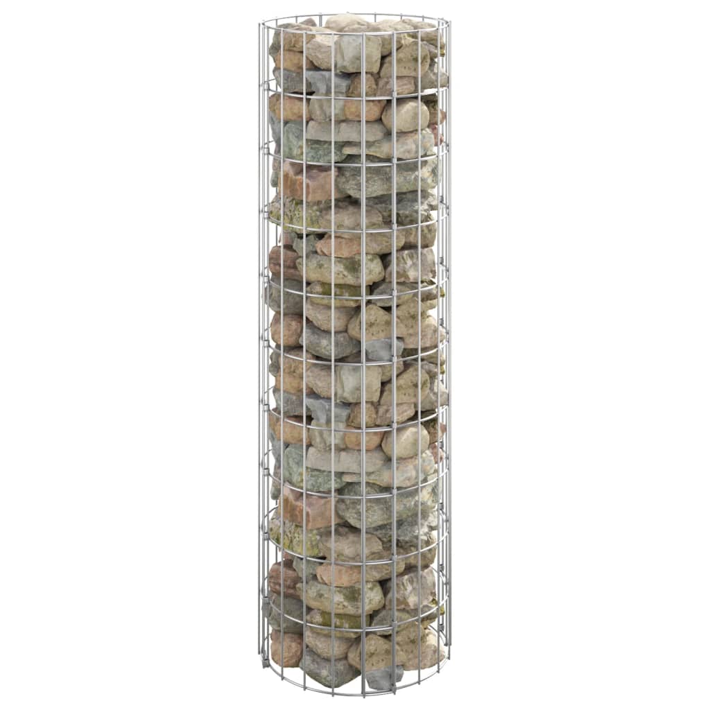 Vidaxl gabion paal rond ø30x100 cm gegalvaniseerd staal