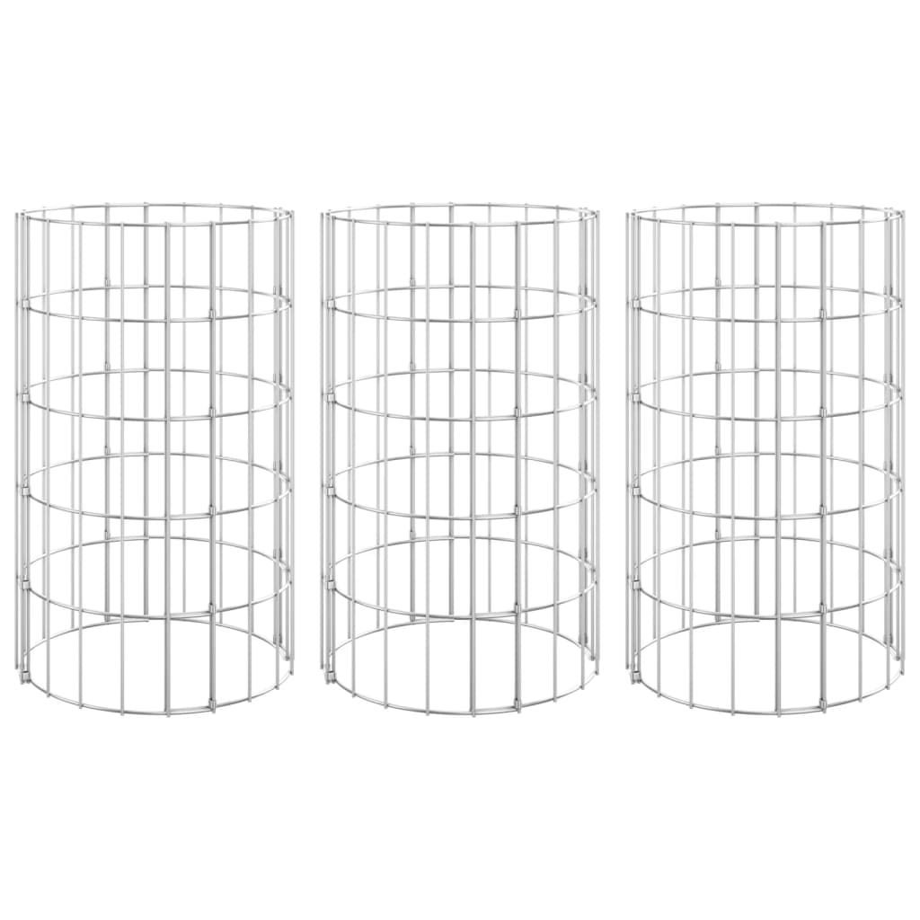 Vidaxl gabion plantenbakken 3 st rond verhoogd ø30x50 cm staal