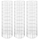 Vidaxl gabion plantenbakken 3 st rond verhoogd ø30x100 cm staal