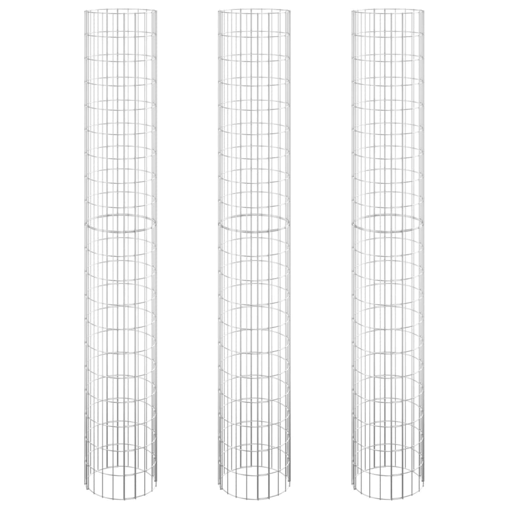 Vidaxl gabion plantenbakken 3 st rond verhoogd ø30x200 cm staal