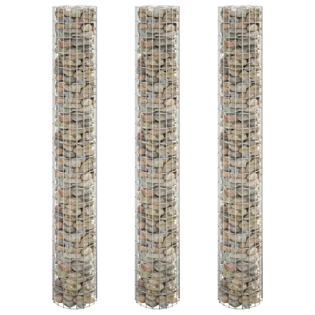 Vidaxl gabion plantenbakken 3 st rond verhoogd ø30x200 cm staal