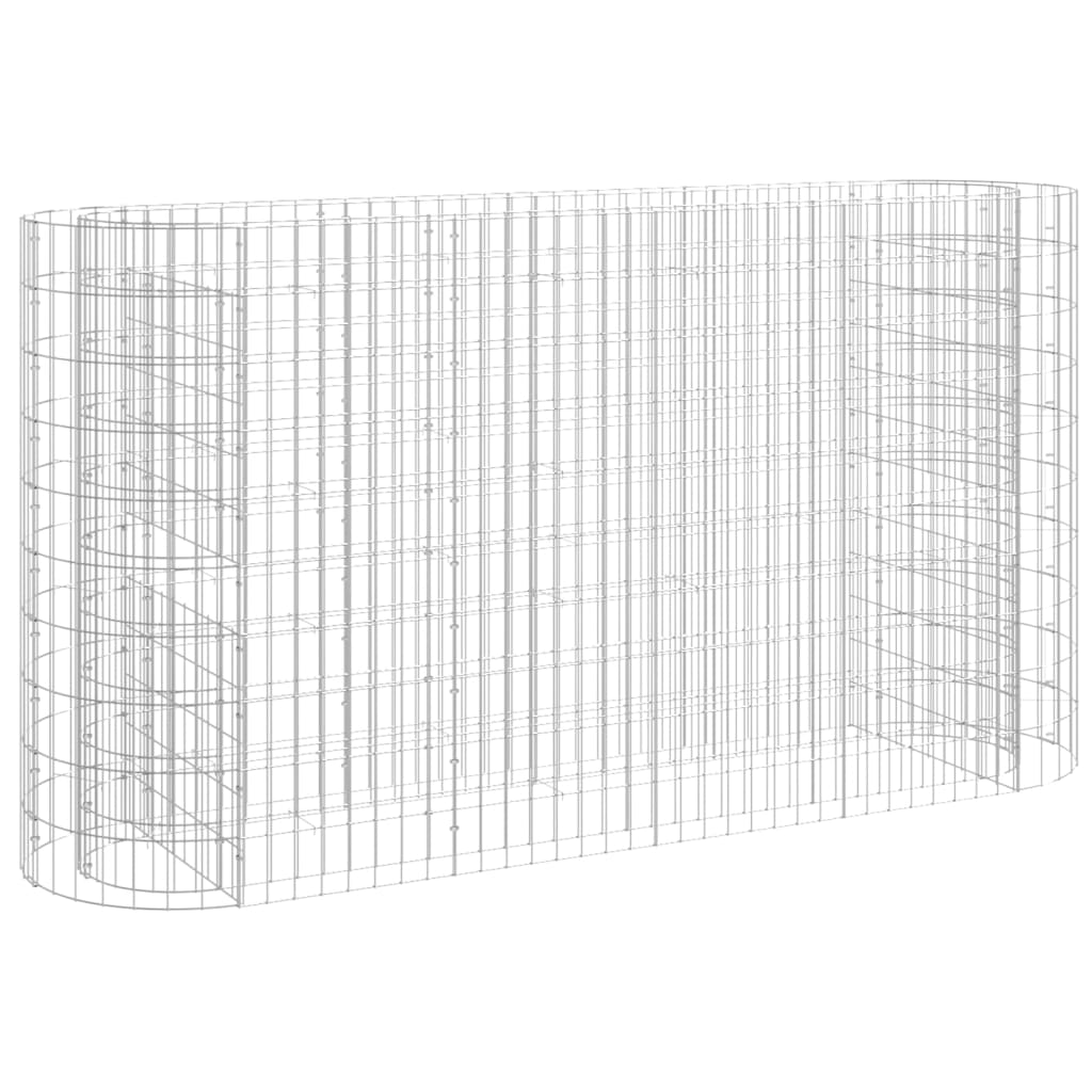 Vidaxl gabion plantenbak verhoogd 190x50x100 cm gegalvaniseerd ijzer