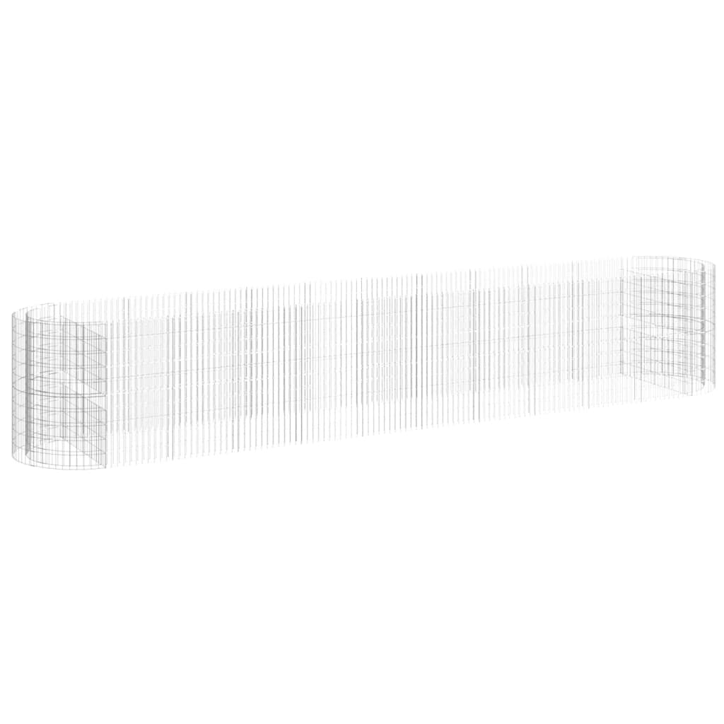 VidaXL Gabion plantenbak verhoogd 600x100x100 cm gegalvaniseerd ijzer