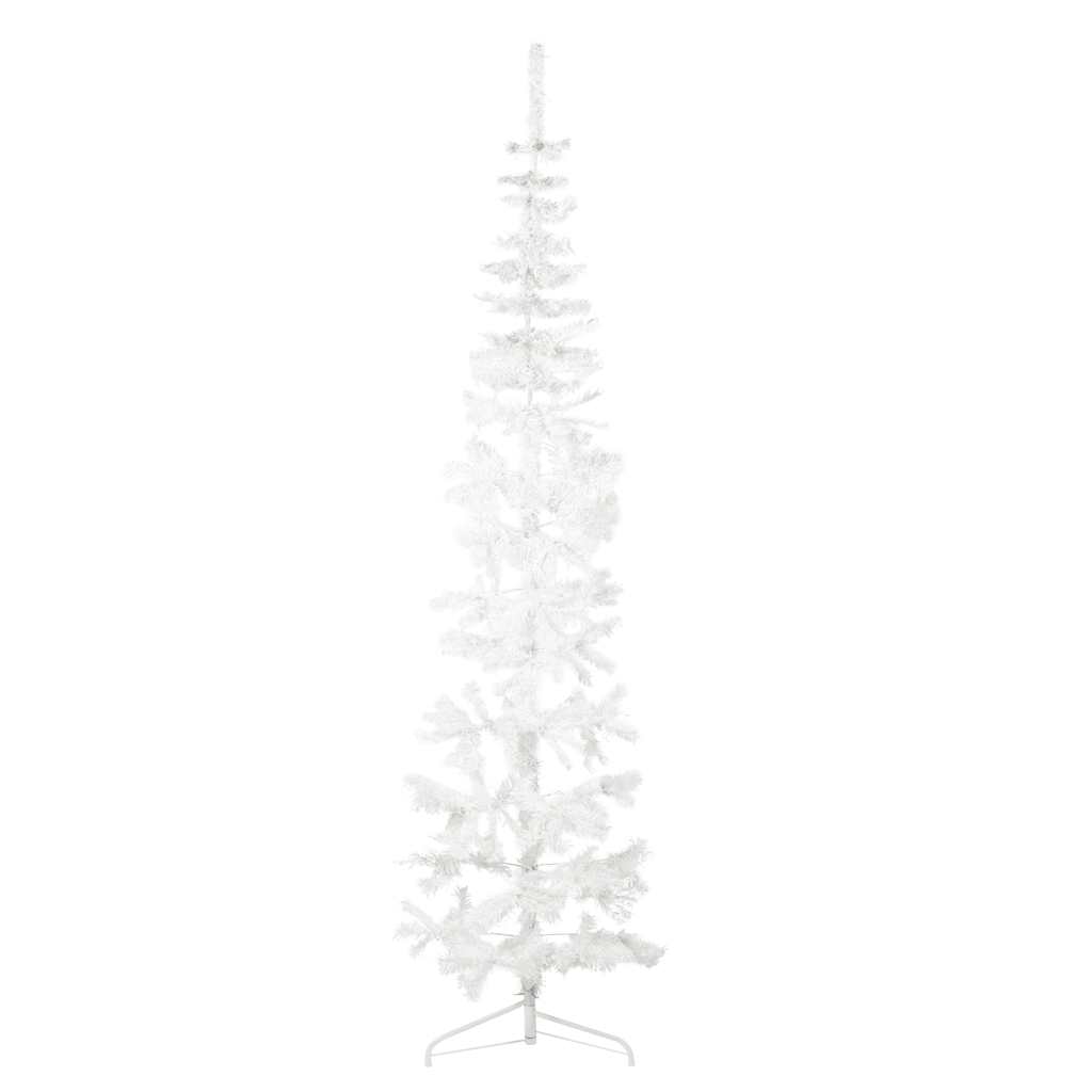 Vidaxl kunstkerstboom half met standaard smal 210 cm wit